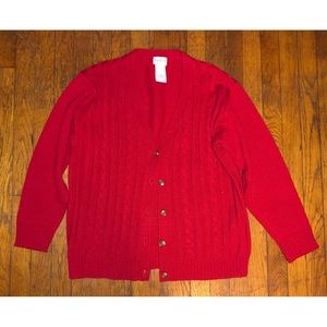 Bobbie Brooks Red Knit Cardigan Sweater